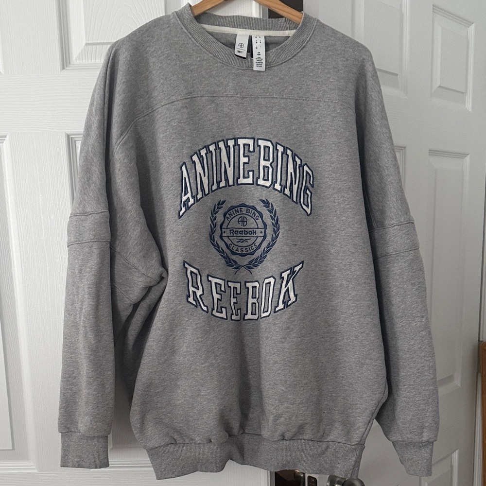 Anine Bing x Reebok Gray Oversized Sweatshirt